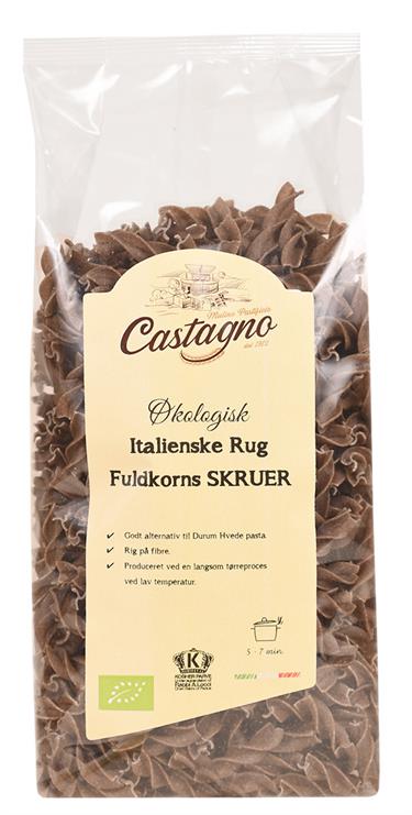 Pasta Skruer af Rug, Fuldkorn 500 g. Økologisk